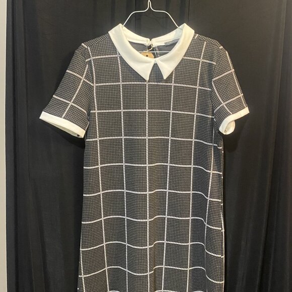 487-You Are Frocking Cute💛 Suzy Shier Collared Black & White Frock - Picture 1 of 12